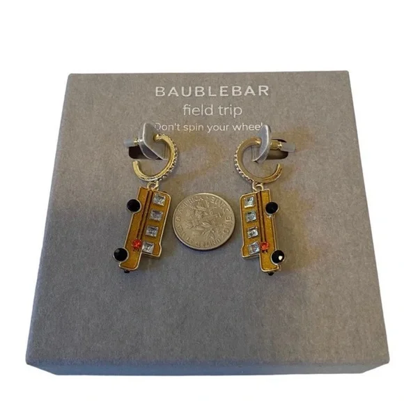 NWT ⚜️🚌⚜️ BaubleBar Field Trip Jeweled School Bus Dangle Earrings. - Picture 7 of 8